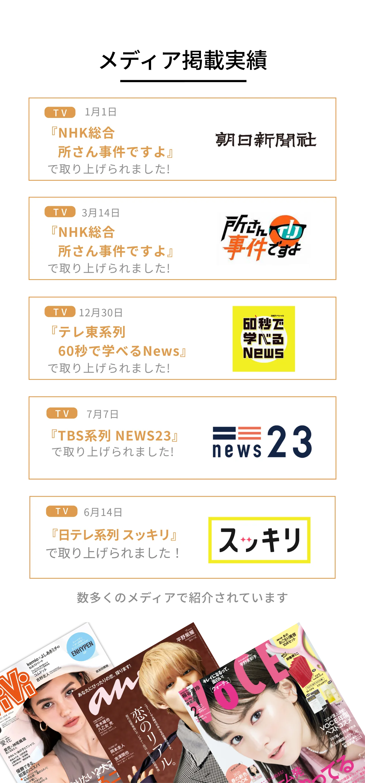 メディア掲載実績